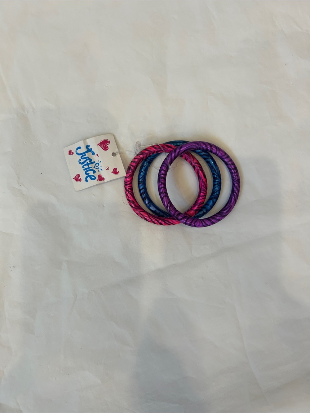 Justice Twisted Stretch Hair Bands – Hot Pink, Royal Blue & Violet